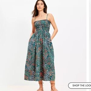 LOFT Floral Smocked Dress